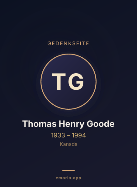 Gedenkportrait von Thomas Henry Goode