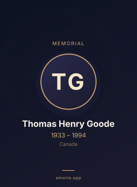 Memorial portrait of Thomas Henry Goode