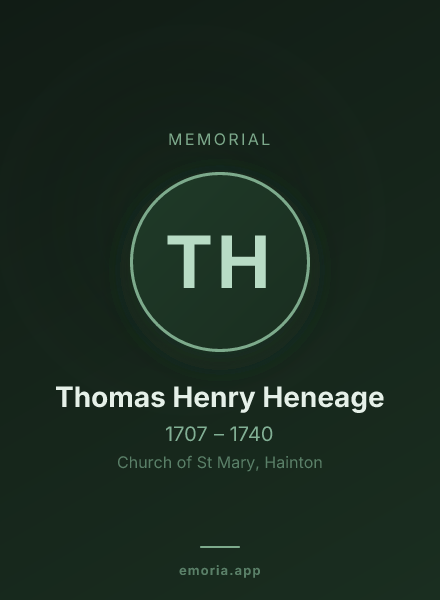 Memorial portrait of Thomas Henry Heneage