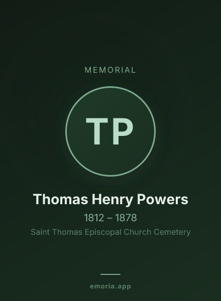 Memorial portrait of Thomas Henry Powers