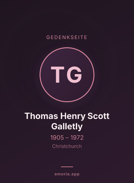 Gedenkportrait von Thomas Henry Scott Galletly