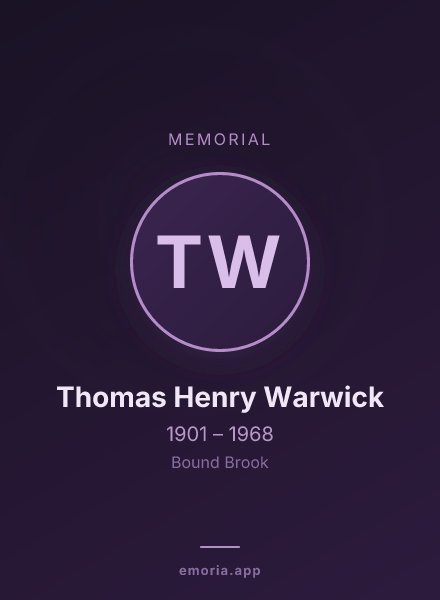 Memorial portrait of Thomas Henry Warwick
