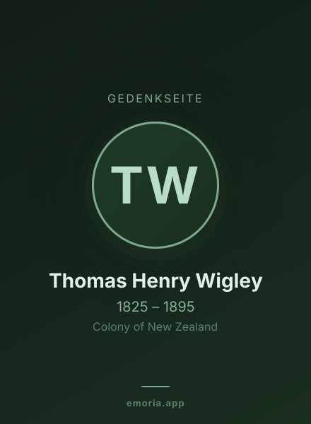 Gedenkportrait von Thomas Henry Wigley
