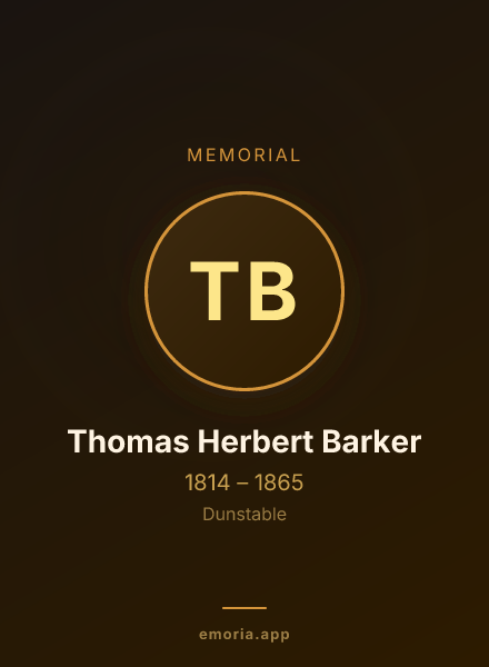 Memorial portrait of Thomas Herbert Barker