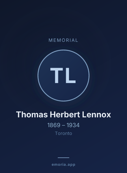 Memorial portrait of Thomas Herbert Lennox