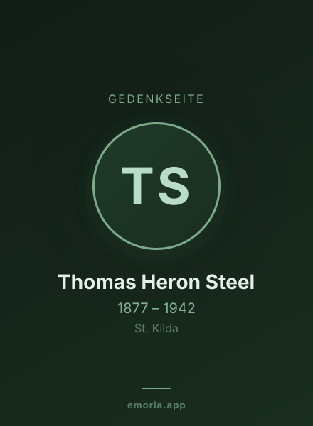 Gedenkportrait von Thomas Heron Steel