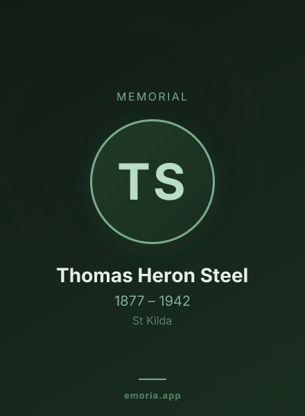 Memorial portrait of Thomas Heron Steel