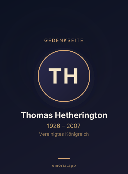 Gedenkportrait von Thomas Hetherington