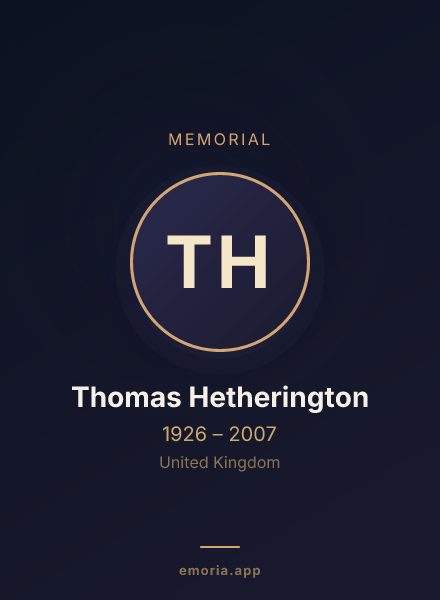 Memorial portrait of Thomas Hetherington