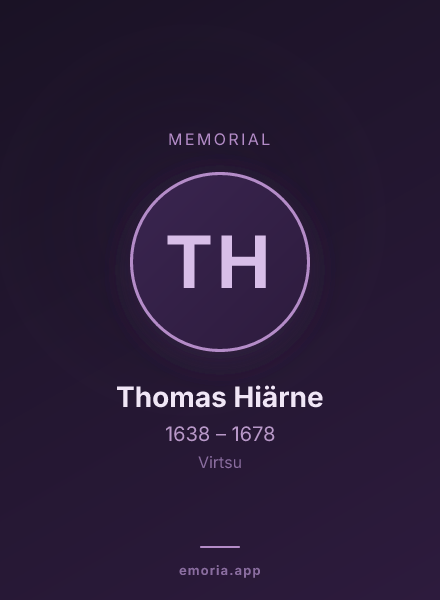 Memorial portrait of Thomas Hiärne