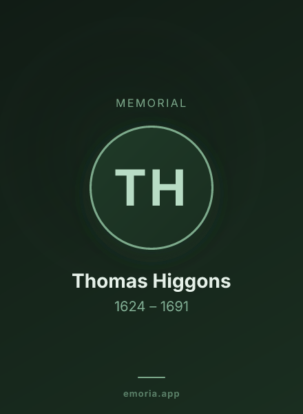 Memorial portrait of Thomas Higgons