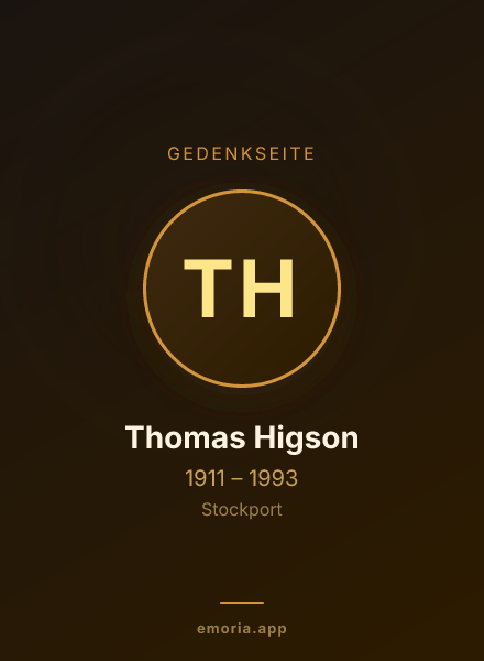 Gedenkportrait von Thomas Higson