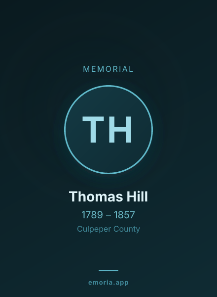 Memorial portrait of Thomas Hill