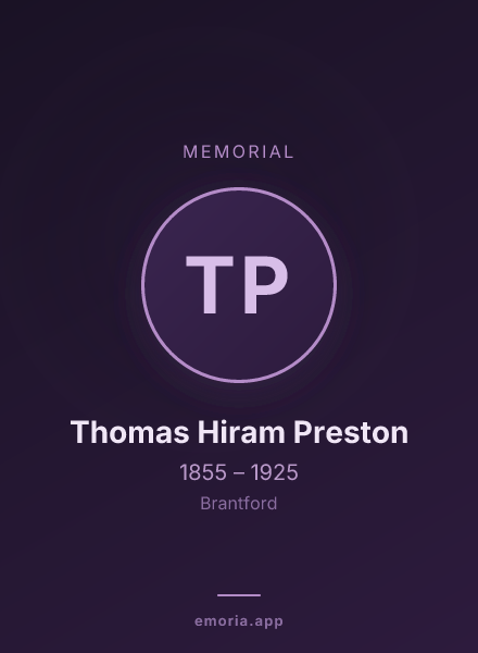 Memorial portrait of Thomas Hiram Preston