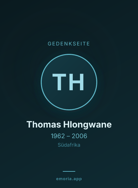 Gedenkportrait von Thomas Hlongwane