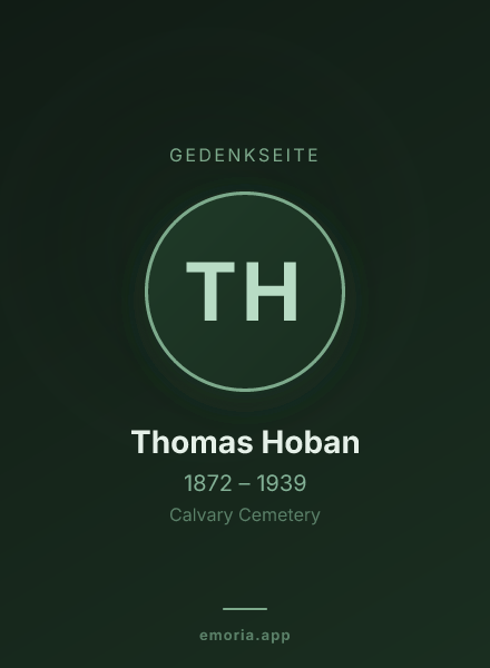 Gedenkportrait von Thomas Hoban