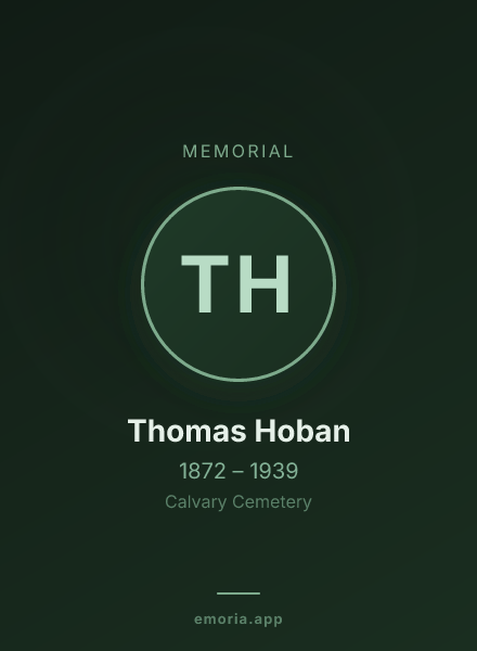 Memorial portrait of Thomas Hoban