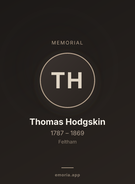 Memorial portrait of Thomas Hodgskin