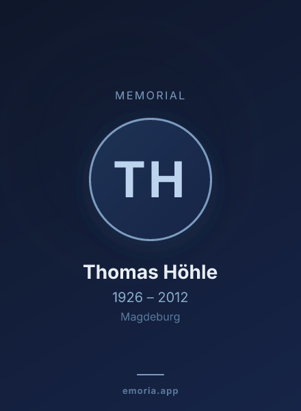 Memorial portrait of Thomas Höhle