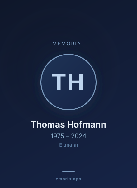 Memorial portrait of Thomas Hofmann