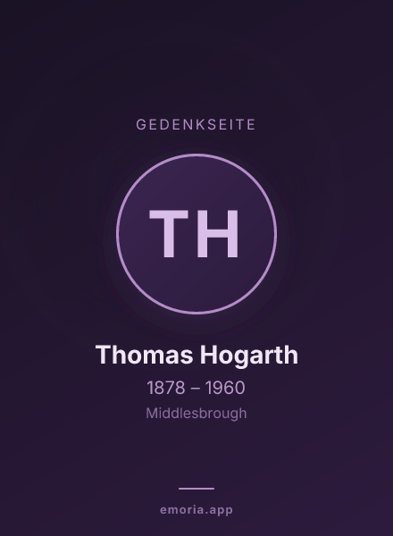 Gedenkportrait von Thomas Hogarth