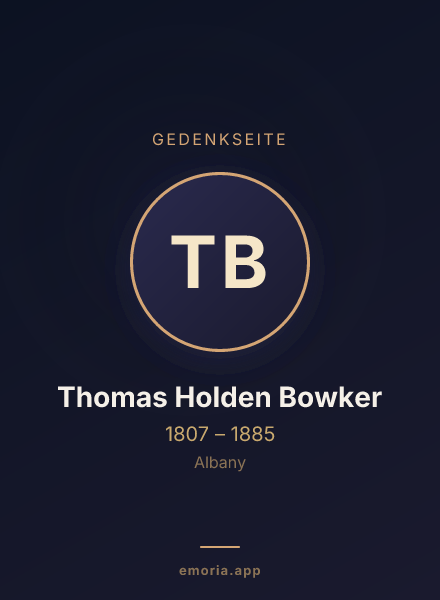 Gedenkportrait von Thomas Holden Bowker