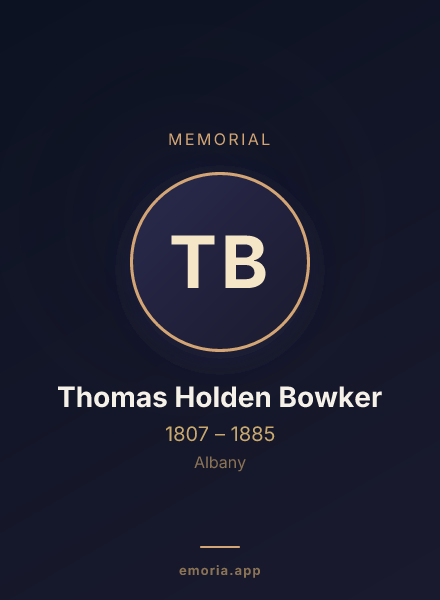 Memorial portrait of Thomas Holden Bowker
