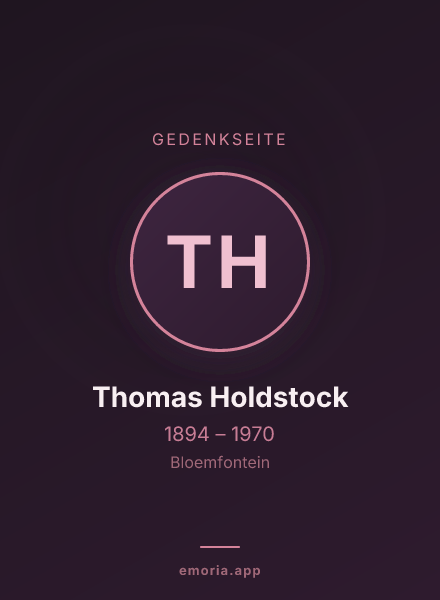 Gedenkportrait von Thomas Holdstock