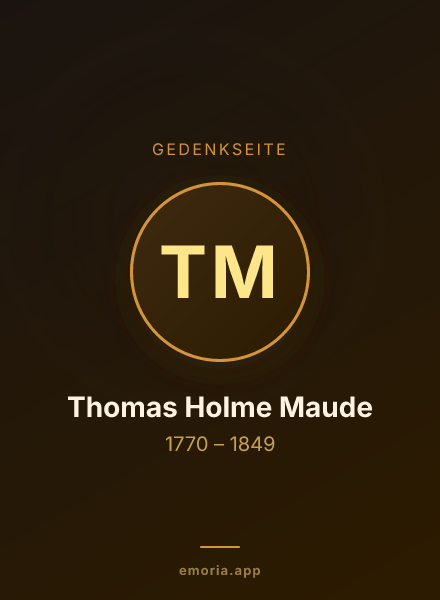 Gedenkportrait von Thomas Holme Maude