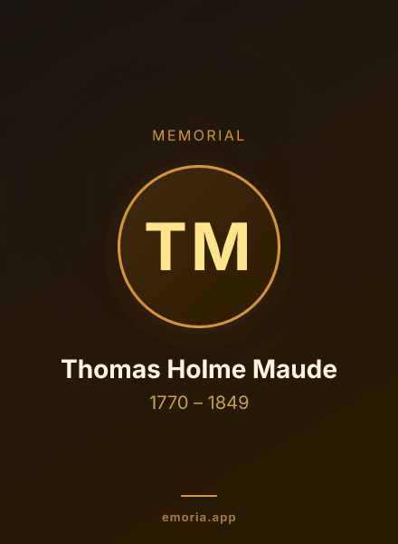 Memorial portrait of Thomas Holme Maude