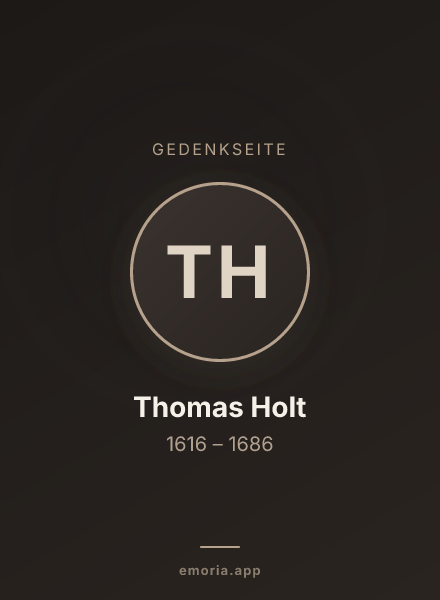 Gedenkportrait von Thomas Holt