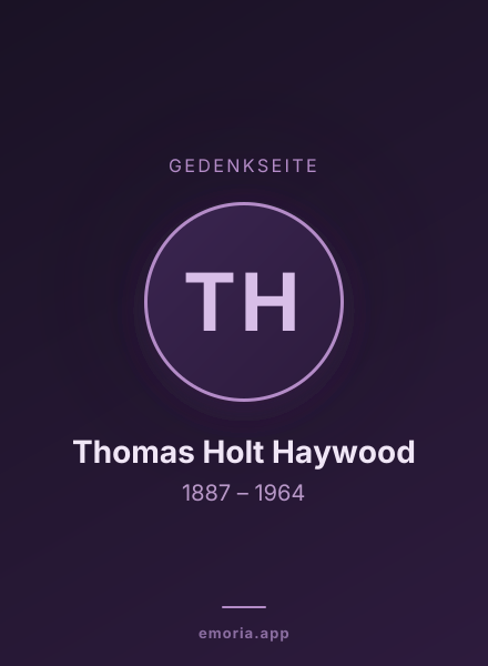 Gedenkportrait von Thomas Holt Haywood