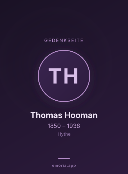 Gedenkportrait von Thomas Hooman
