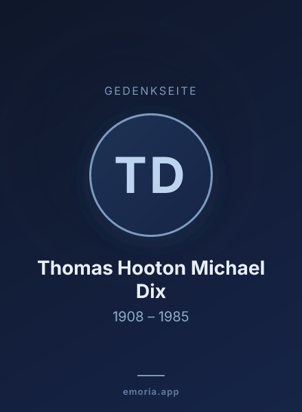 Gedenkportrait von Thomas Hooton Michael Dix