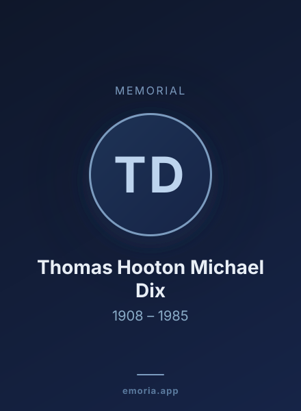 Memorial portrait of Thomas Hooton Michael Dix