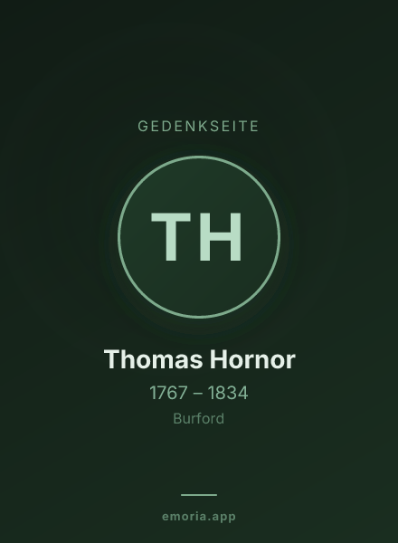 Gedenkportrait von Thomas Hornor