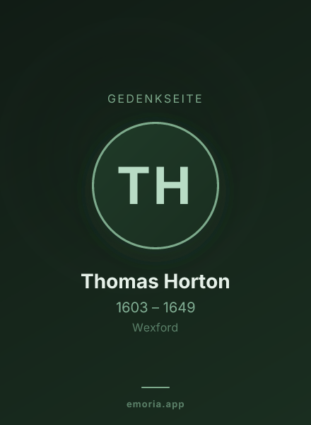 Gedenkportrait von Thomas Horton