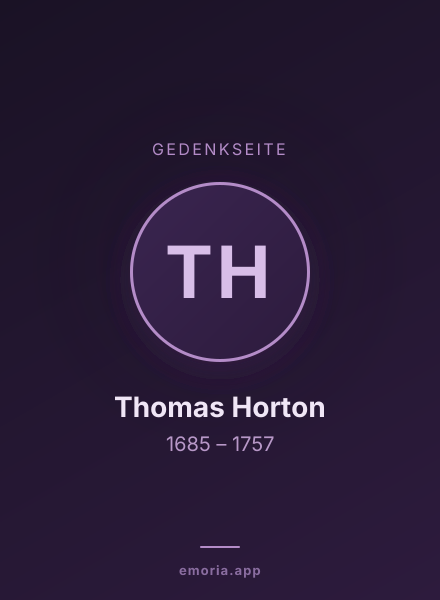 Gedenkportrait von Thomas Horton
