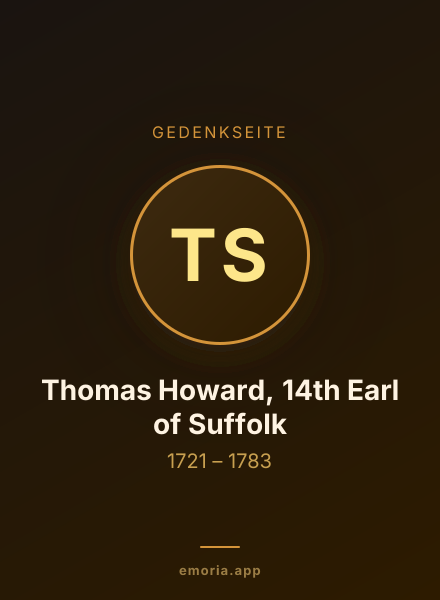 Gedenkportrait von Thomas Howard, 14th Earl of Suffolk