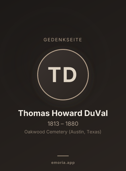 Gedenkportrait von Thomas Howard DuVal