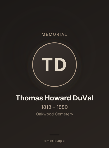 Memorial portrait of Thomas Howard DuVal