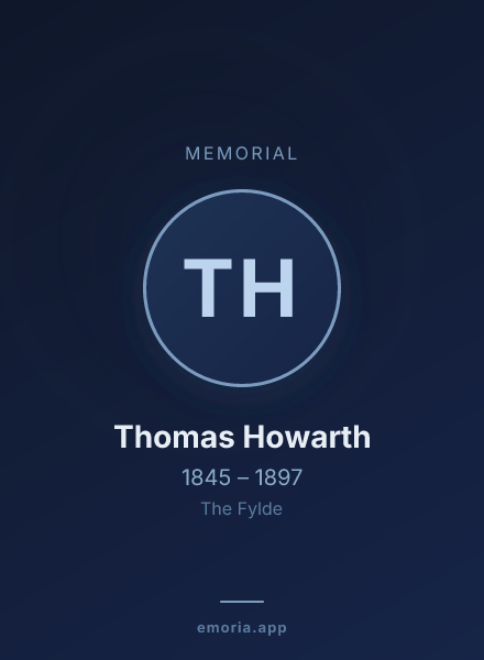 Memorial portrait of Thomas Howarth