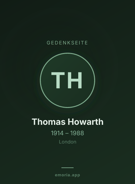 Gedenkportrait von Thomas Howarth