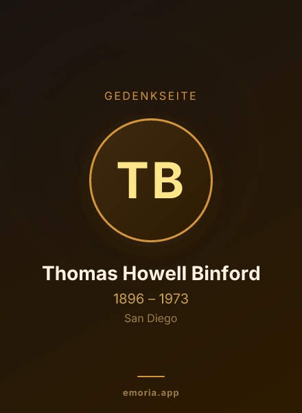 Gedenkportrait von Thomas Howell Binford