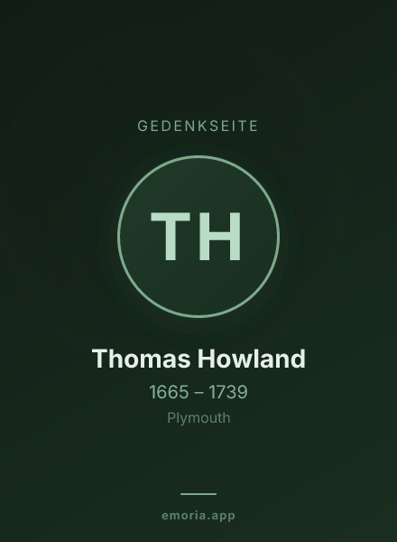 Gedenkportrait von Thomas Howland