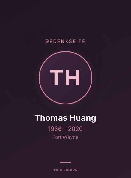 Gedenkportrait von Thomas Huang