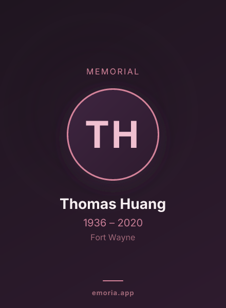 Memorial portrait of Thomas Huang