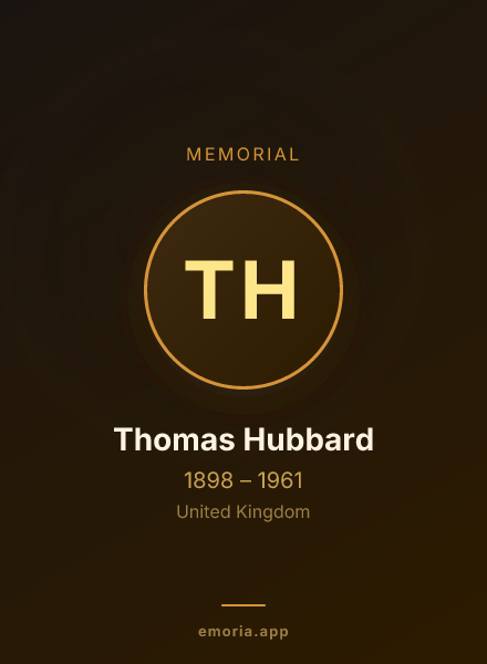 Memorial portrait of Thomas Hubbard