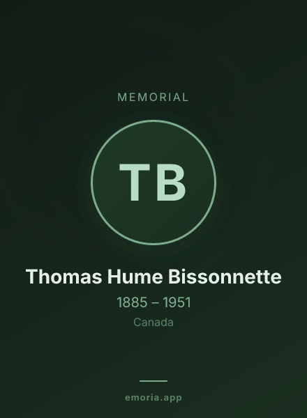 Memorial portrait of Thomas Hume Bissonnette