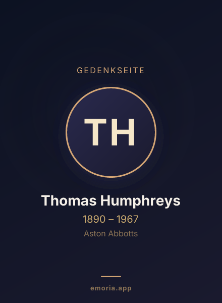 Gedenkportrait von Thomas Humphreys